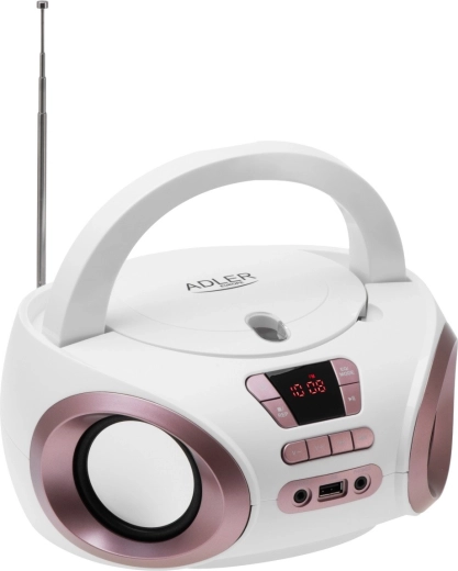 Prenosný boombox s CD a MP3 ADLER AD 1181 biely medený