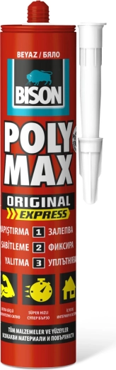 Bison Poly Max Express biele univerzálne lepidlo a tmel 425 g