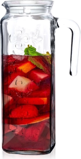 Sklenený džbán s viečkom 1,2 l
