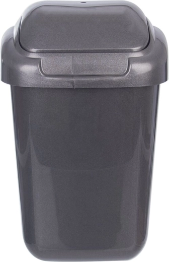 Antracitový odpadkový kôš s výklopným vekom 15 l