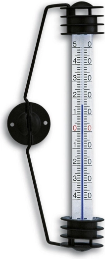 Okenný teplomer 19,5 cm z plastu a kovu, čierny