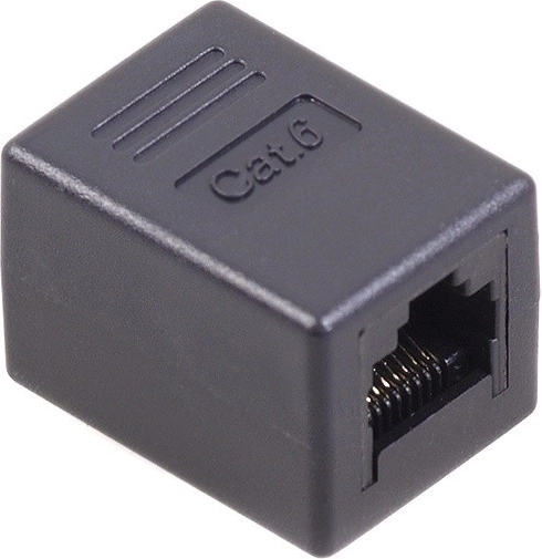 Spojka RJ45 Cat6 zásuvka-zásuvka čierna