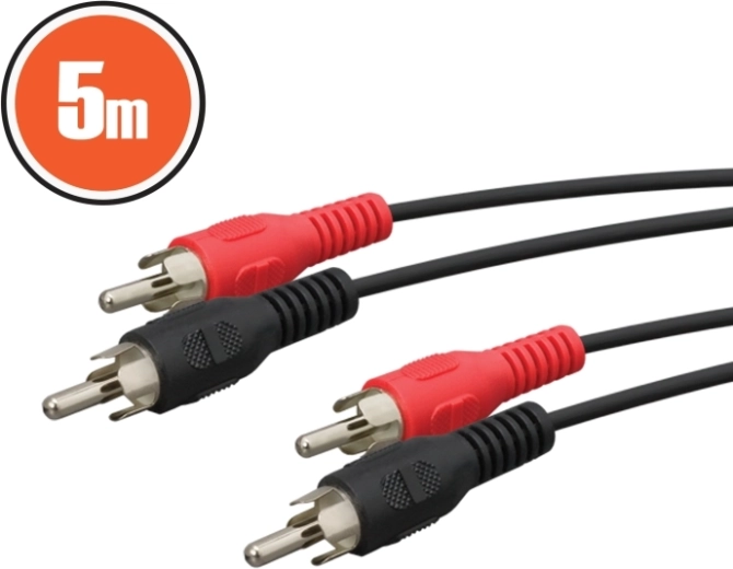 RCA audio kábel 5 m červený a čierny