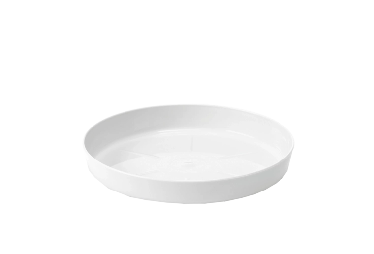 Biely plastový podstavec pod kvetináč Lamela 17 cm