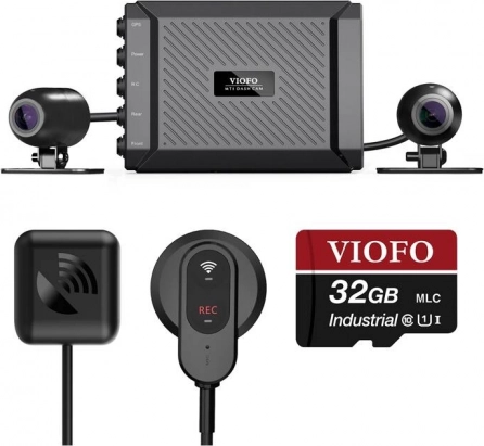 Motocyklová kamera VIOFO MT1 s Wi‑Fi a GPS (duálne 1080p)