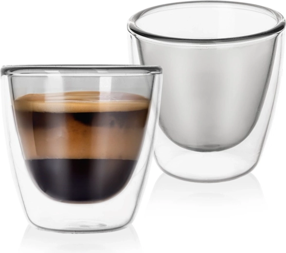 Termo poháriky s dvojitou stenou na espresso Double 90 ml, 2 ks
