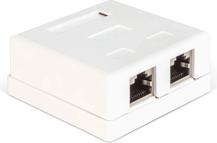 Dvojitá nástenná sieťová zásuvka RJ45 Cat.6 FTP