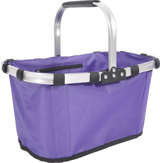 Skladací nákupný košík oválny 43 × 28 × 23 cm – fialový
