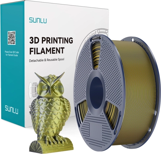 Sunlu PLA+ Silk dvojfarebný filament čierny a zlatý