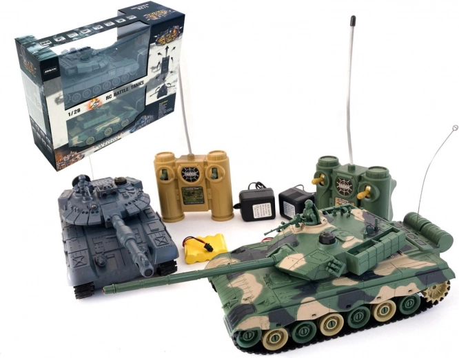 RC tanková sada 2 ks 33 cm so zvukom a svetlom, nabíjací pack, bitka