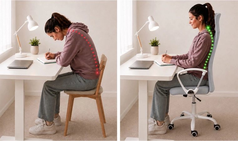 Ergonomická opora chrbta pre správne držanie tela