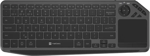 bezdrôtová klávesnica s touchpadom pre smart tv natec turbot 2 bt + 2,4 ghz