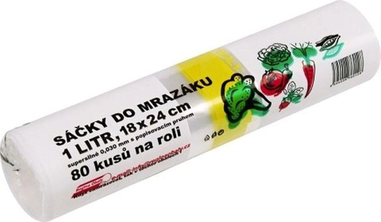 Mraziace vrecká s popisovacím pruhom 1 l, extra silné (80 ks)