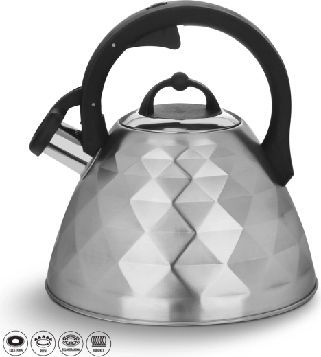 Nerezový pískajúci čajník matný 3,4 l