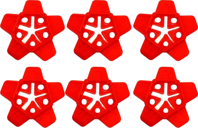 Červené hviezdicové dištančné krížiky pre dlaždice 100 kusov