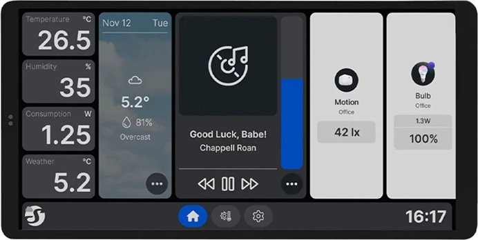 Shelly Wall Display X2 nástenný dotykový panel Wi‑Fi/Bluetooth (biely)