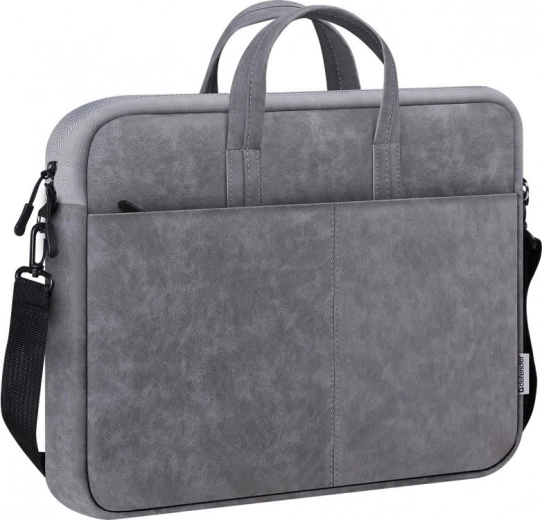 Sivá taška na notebook 15,6″ z eko kože