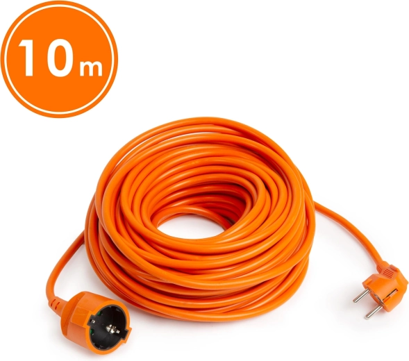Oranžový predlžovací kábel 10 m so zásuvkou Schuko