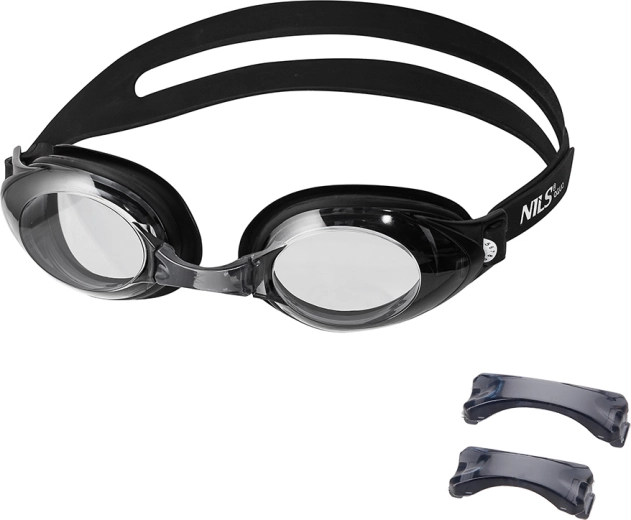 Plavecké okuliare NILS Aqua čierne s technológiou Anti‑Fog a UV ochranou
