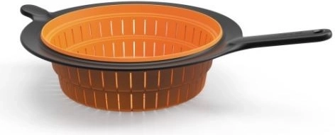 Skladací cedník z materiálu silikón/plast, 29 cm, čierny/oranžový