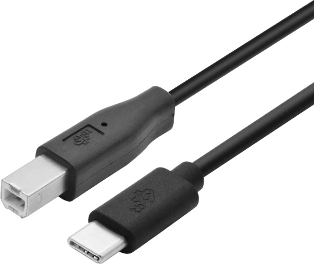 usb-c na usb-b tlačový kábel 1,8 m čierny