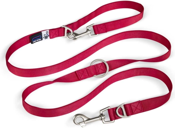 Curli nastaviteľné nylonové vodítko pre psov červené L 200 × 2 cm