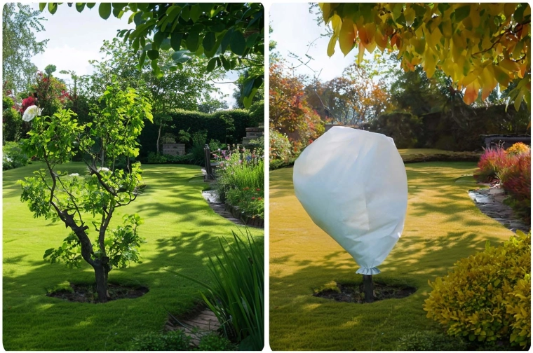 Jednoduché zakrytie stromčekov a záhonov