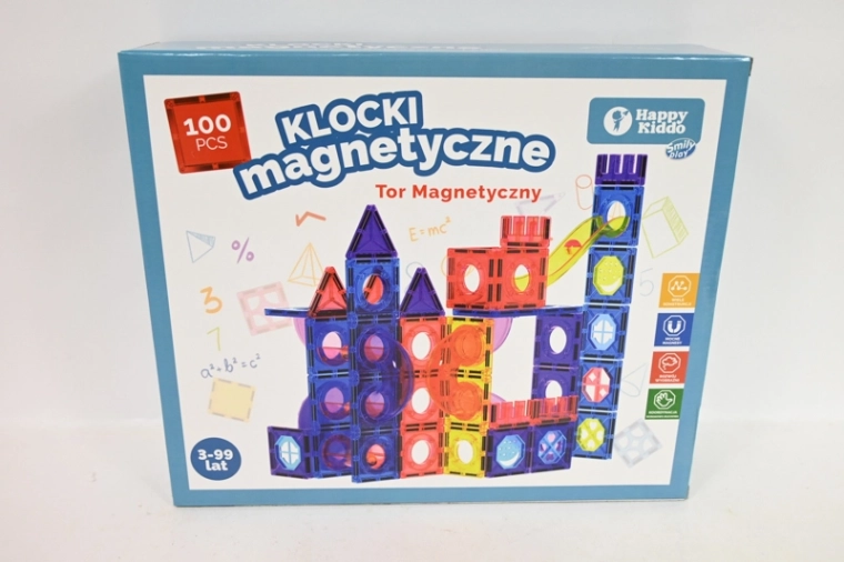 SmilyPlay magnetická stavebnica 100 dielov s guľôčkovou dráhou