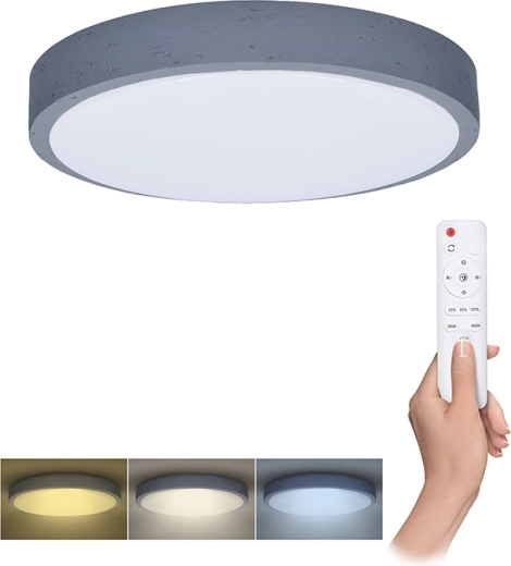 Solight LED stropné/nástenné svietidlo Grey s diaľkovým ovládaním 48 W 38 cm, stmievateľné
