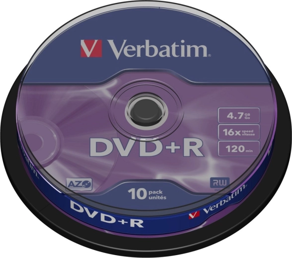 Verbatim DVD+R Matt Silver 4,7 GB 16x – 10 ks