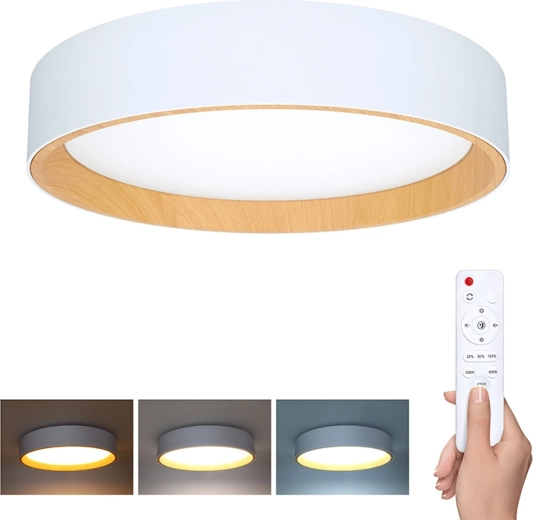 Solight LED stropné a nástenné svietidlo Larios white s diaľkovým ovládačom, 48 W, 39 cm