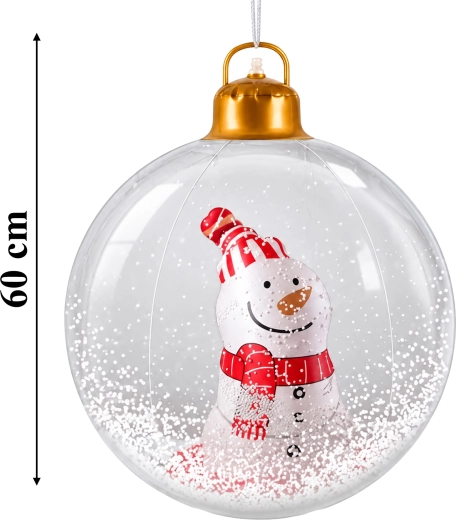 Nafukovacia vianočná ozdoba so snehuliakom 60 cm