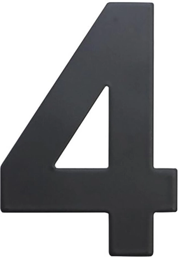 Domové číslo 4, 75 mm, nehrdzavejúca oceľ, matná čierna