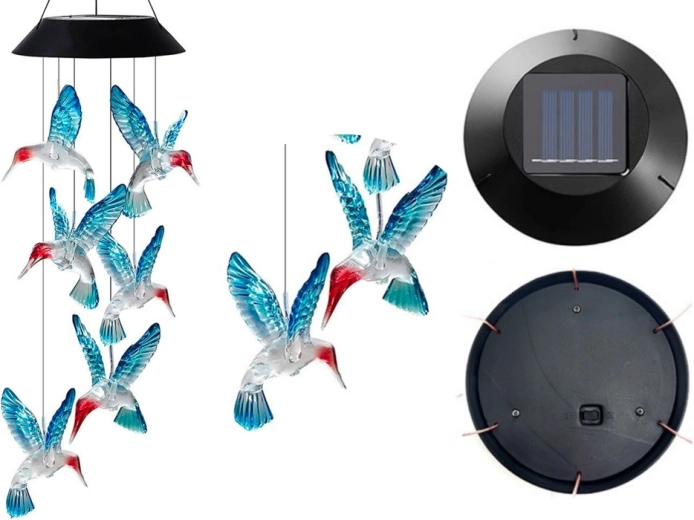 Solárne svetlo Kolibríky LED farby
