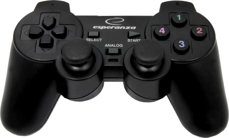 Drôtový gamepad ESPERANZA pre počítač – čierny