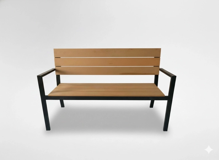 Záhradná lavica s operadlom Garden Line 118 × 54 × 77 cm, hnedá - 1 kus