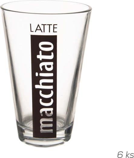 Poháre na latte macchiato 300 ml, 6 ks