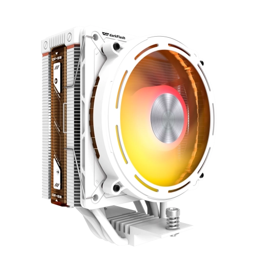 Aktívny chladič procesora DarkFlash E400 biely s LED displejom a ARGB