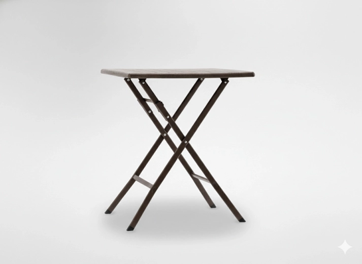 Skladací turistický stôl 61,5 × 61,5 × 73 cm hnedý