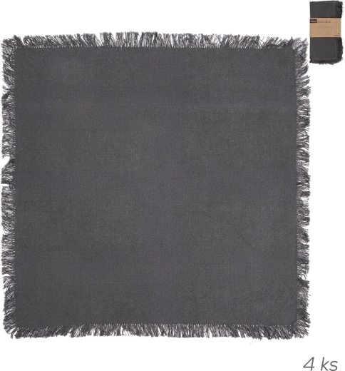 Bavlnené obrúsky sivé 45 × 45 cm (4 ks)