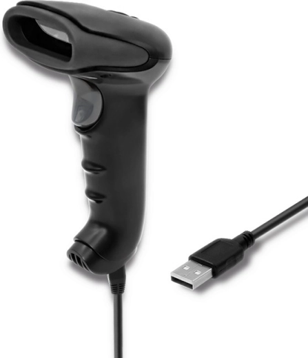 Bezdrôtový skener čiarových kódov 1D a 2D čierny