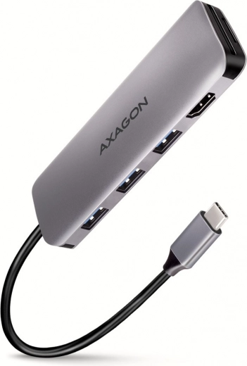 Viacportový Hub 3x USB-A + HDMI + SD/microSD, USB-C 3.2 Gen1, 20cm kábel USB-C