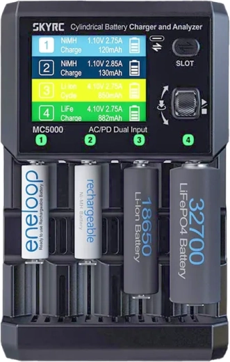 Nabíjačka a analyzátor valcových batérií SkyRC MC5000 s USB-C