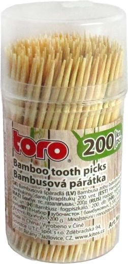 Bambusové špáradlá v zásobníku 200 ks