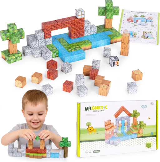 Magnetické stavebné kocky pre deti 119 dielov