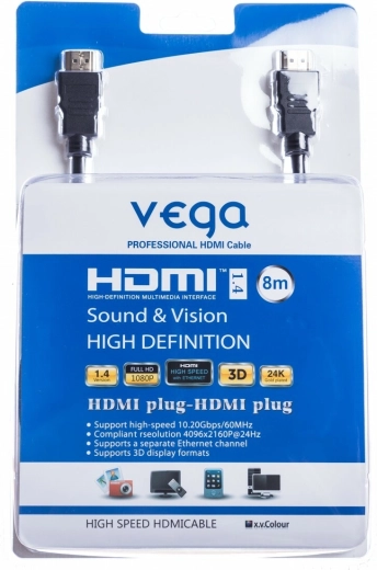 HDMI kábel 8 m 10,2 Gb/s čierny Vega