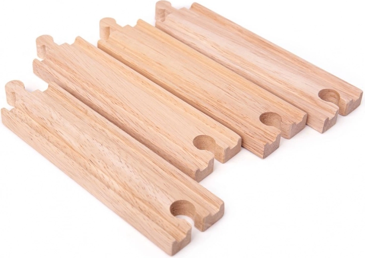 Dlhé rovné koľaje BIGJIGS RAIL 21 cm – 4 ks