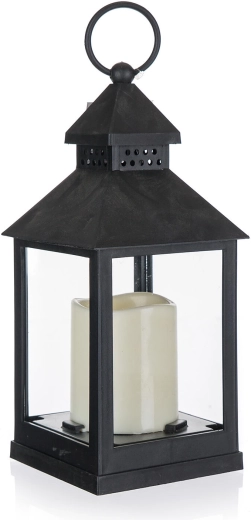 Solárna LED lampa čierna 10 × 10 × 23 cm