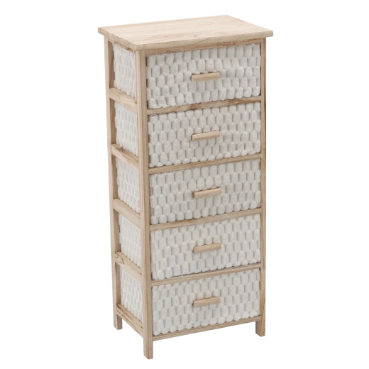 Komoda s 5 látkovými zásuvkami 40 × 29 × 90 cm – 1 kus
