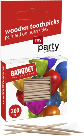 My Party drevené obojstranné špáradlá 200 ks